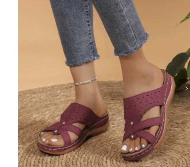 Damen Bequeme und atmungsaktive Zehentrenner-Sandalen R&B