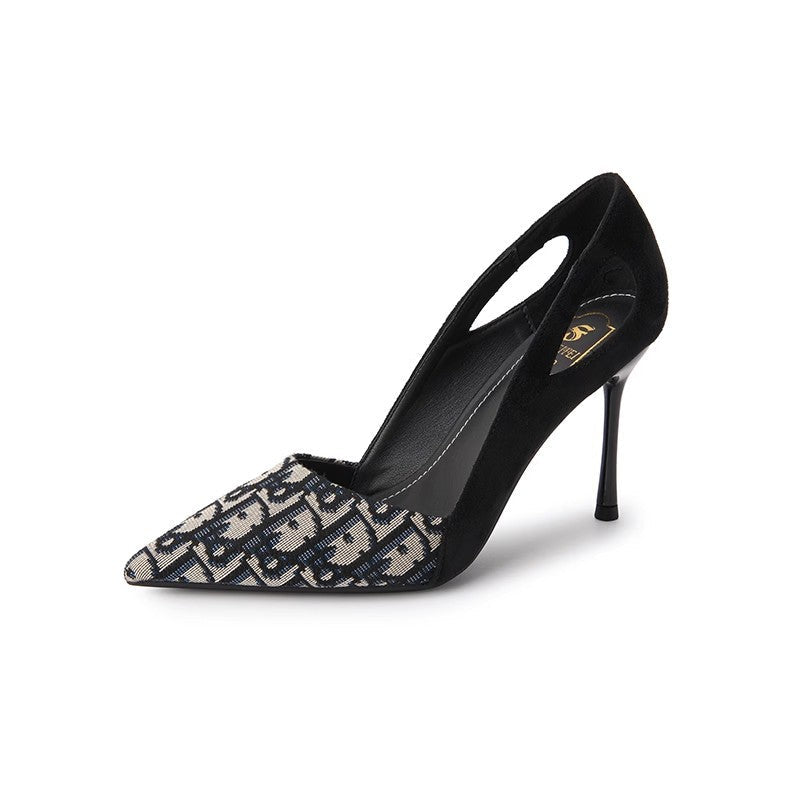 Damen Slingback High Heels mit elegantem spitzen Design und hochwertiger Materialkombination
