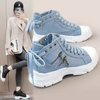 Damen modische High-Top Sneakers mit Reißverschluss und robustem Profil R&B