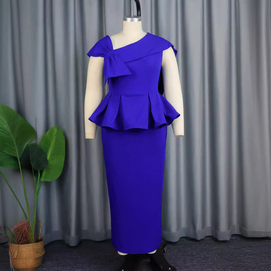 Damen Etuikleid mit ausgefallenem Volant und asymmetrischem Schulterdesign R&B