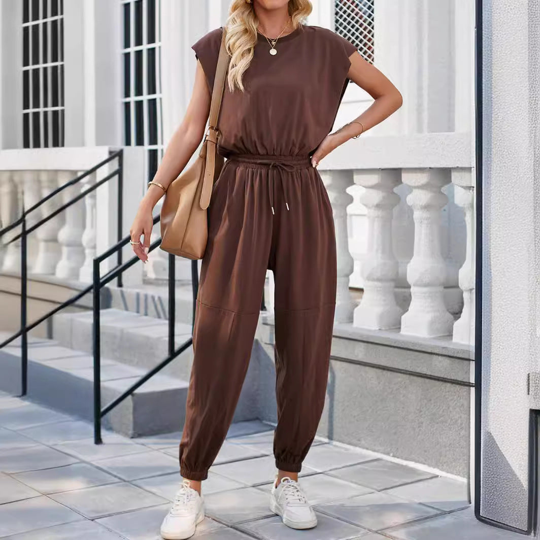 Damen lässiger Sweatanzug mit weiter Silhouette und elastischem Bund R&B
