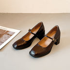 Damen elegante Mary Jane Pumps mit komfortablem Blockabsatz