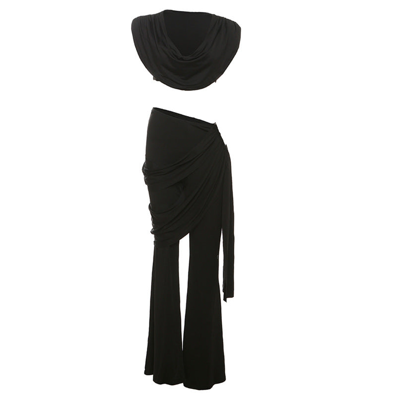 Damen Elegantes Ensemble mit fließendem Oberteil und weitem Bein R&B