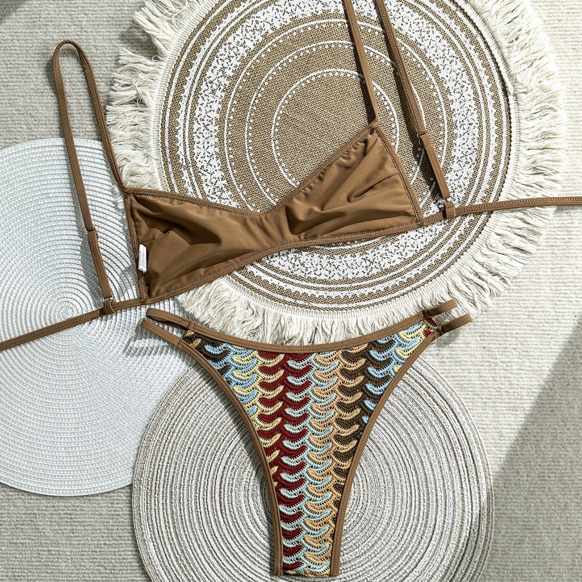 Damen Zweiteiliges Bikiniset mit geometrischem Zigzag-Muster R&B