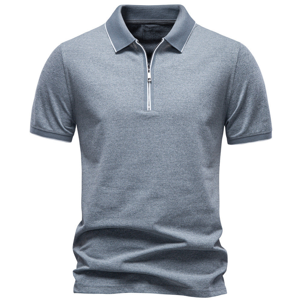 Herren nan atmungsaktives kurzärmeliges Poloshirt mit halbhohem Reißverschluss und Piquéstruktur R&B