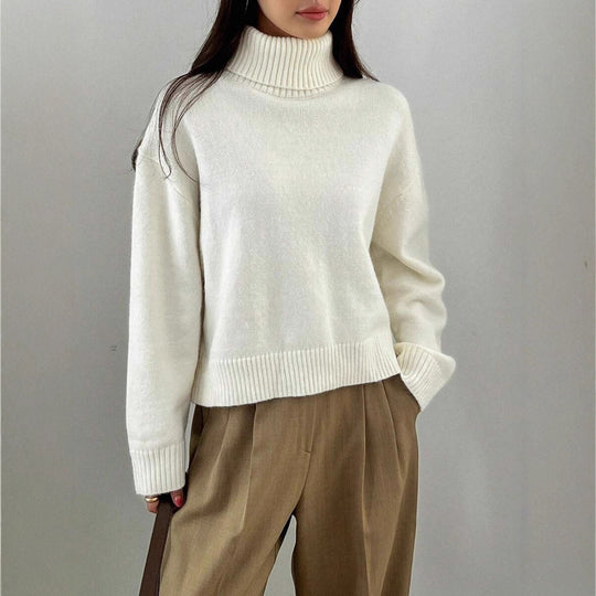 Damen oversized Rollkragenpullover aus weichem Material R&B