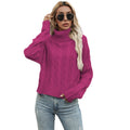 Damen Grobstrickpullover mit hochgeschlossenem Kragen und lockerer Passform