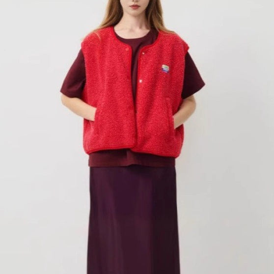 Damen modische Weste mit Fleece-Futter und praktischen Taschen R&B
