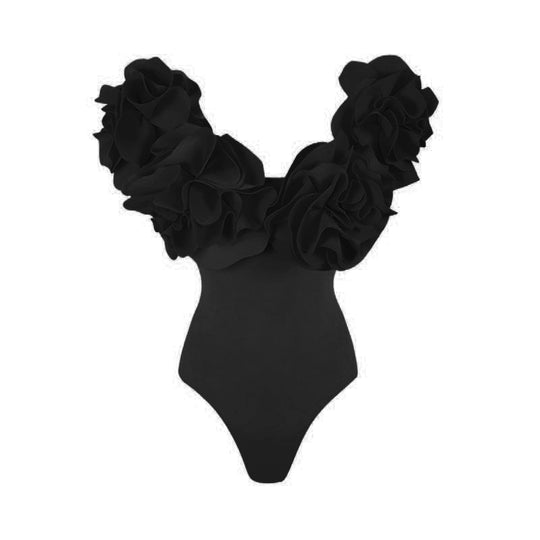 Damen Einteiler Schwimmanzug mit voluminösen Rüschen R&B