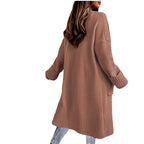 Damen Langer Strickcardigan mit praktischen Taschen und offenem Schnitt R&B