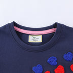 Mädchen T-Shirt Kleid mit buntem Herz-Stickdesign R&B