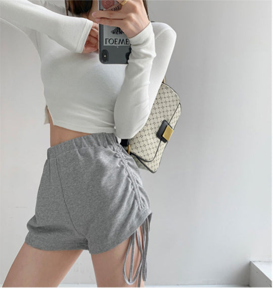 Damen Cropped Langarmshirt mit modernen Rippdetails