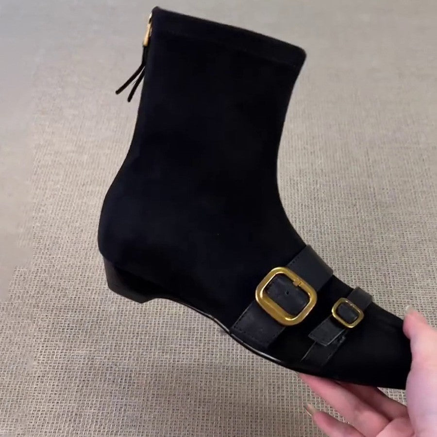 Damen Ankle Boots mit modischem Schnitt und elegantem Riemendetail