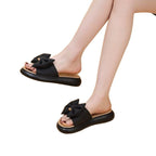 Damen Badesandalen mit dekorativem Schleifendesign und bequemer Sohle R&B