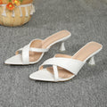 Damen elegante Slingback-Pantoletten mit gewobenen Riemen und trendigem Absatz R&B