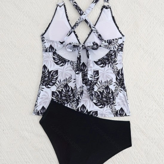 Damen Tankini-Set mit floralem Oberteil und klassischer Bikini-Hose R&B