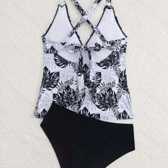 Damen Tankini-Set mit floralem Oberteil und klassischer Bikini-Hose R&B