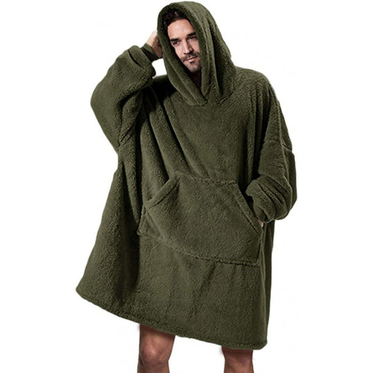 Damen oversize Fleece-Hoodie mit Kängurutasche und Kapuze R&B