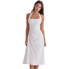 Damen Cocktailkleid mit seitlicher Drapierung und Halterneck-Design R&B