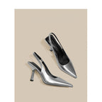 Damen Slingback High Heel Pumps mit elegantem metallic Finish R&B