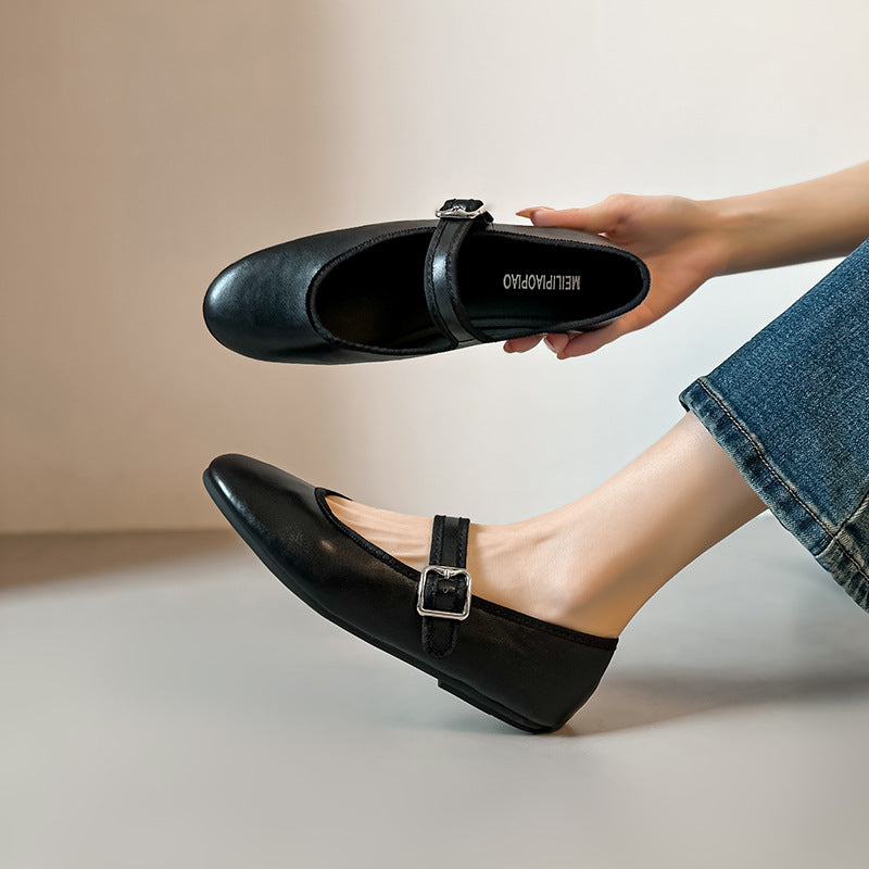Damen elegante Ballerinas mit modischem Riemchen R&B