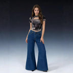 Damen Weite Denim-Jeans mit elegantem Schnitt