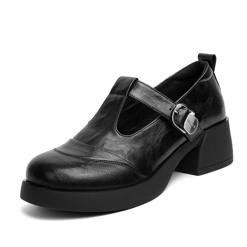 Damen elegante Mary Jane Pumps mit modernem Riemen und komfortablem Blockabsatz R&B