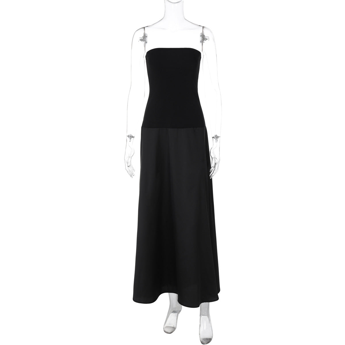 Damen Elegantes langes Maxikleid mit trägerlosem Design R&B
