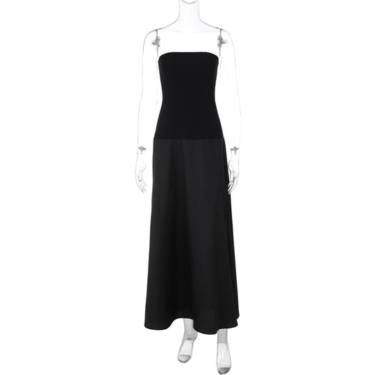 Damen Elegantes langes Maxikleid mit trägerlosem Design R&B
