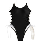 Damen Einteiliger Badeanzug mit seitlicher Schnürung und modernem Design R&B