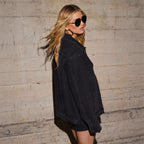 Damen Oversized Denimjacke mit lässigem Schnitt und Logo-Details R&B