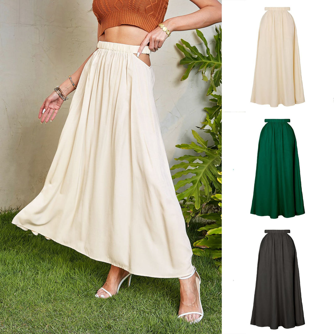 Damen Eleganter Maxirock mit fließendem Schnitt und seitlichem Schlitz R&B