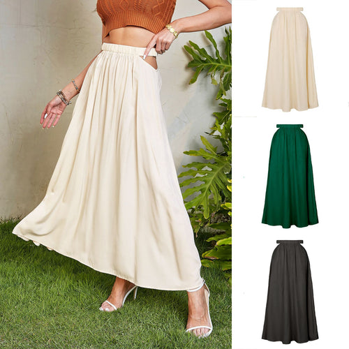 Damen Eleganter Maxirock mit fließendem Schnitt und seitlichem Schlitz R&B