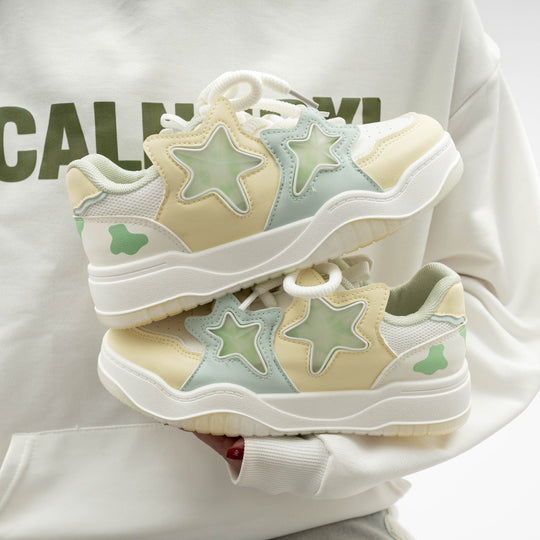 Damen Sneakers mit trendigem Sternen-Design und atmungsaktiver Dämpfung R&B