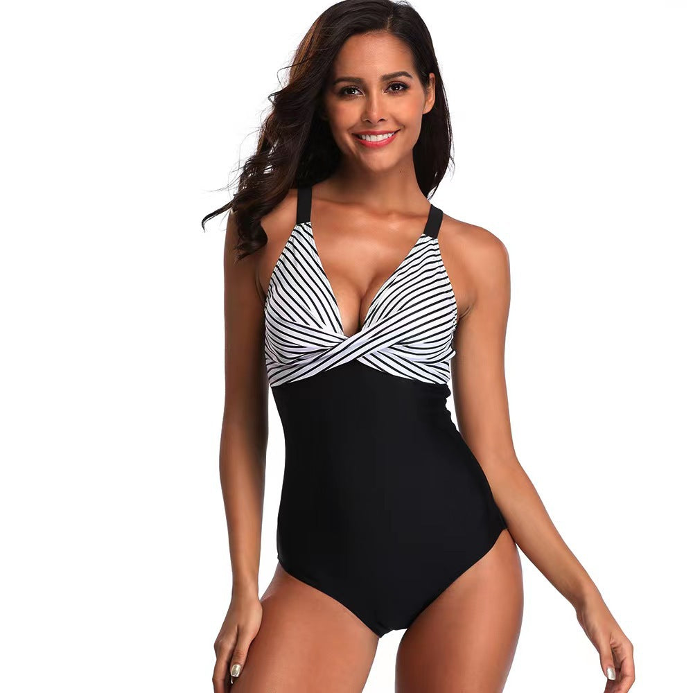 Damen Eleganter Bademode-Einteiler mit innovativem Knoten-Design R&B
