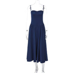 Damen Maxi-Kleid mit elegantem Bustier-Oberteil und fließendem Rock R&B