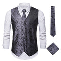Herren elegante Anzugweste mit eleganten Paisley-Muster und passendem Zubehör R&B