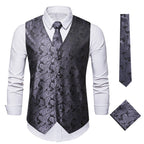 Herren elegante Anzugweste mit eleganten Paisley-Muster und passendem Zubehör R&B