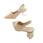 Damen Slingback Pumps mit eleganter Perlenverzierung R&B