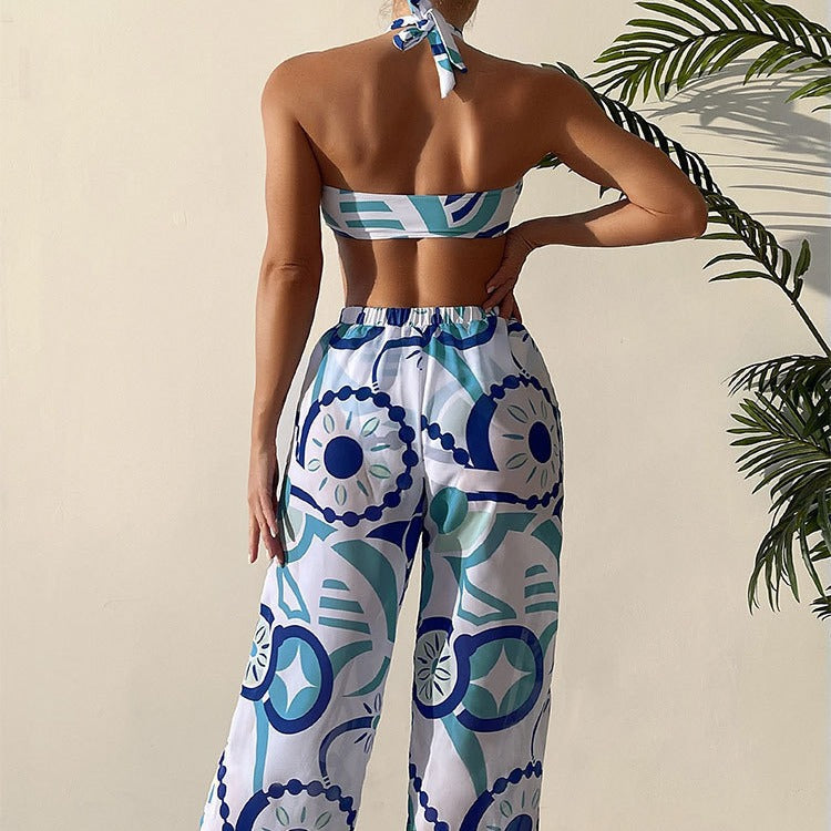 Damen Bikini-Set mit Bandeau-Oberteil und weitem Beinausschnitt R&B