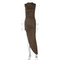 Damen Elegantes Wickelkleid mit asymmetrischem Saum R&B