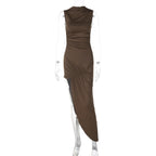 Damen Elegantes Wickelkleid mit asymmetrischem Saum R&B