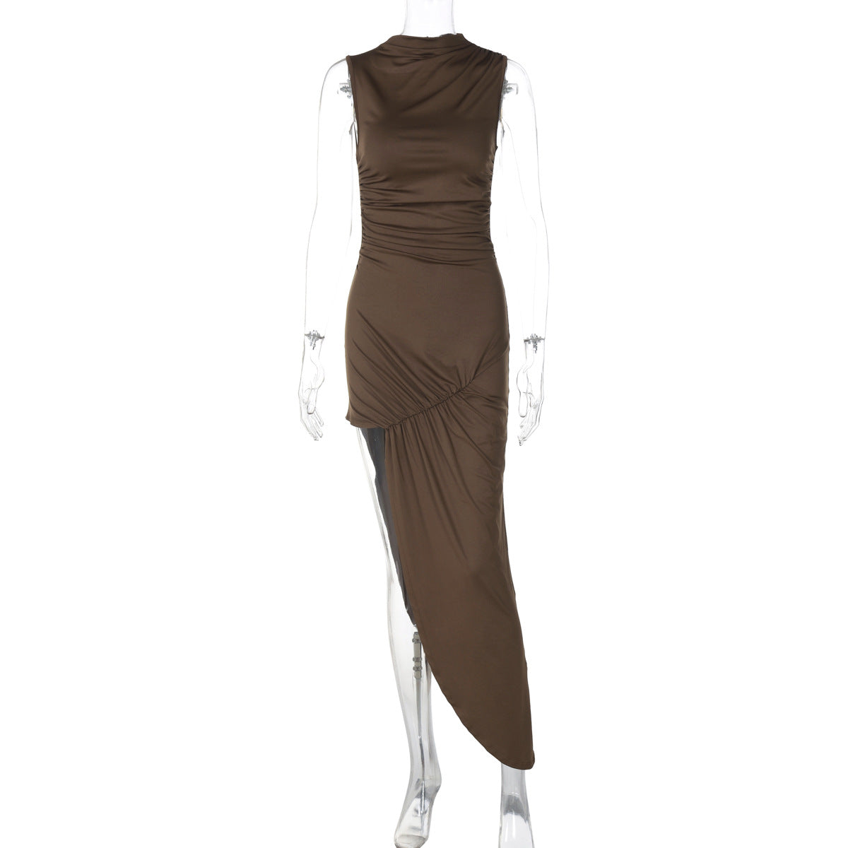 Damen Elegantes Wickelkleid mit asymmetrischem Saum R&B