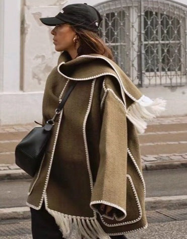 Damen Fransenjacke mit eleganter Saumverzierung R&B