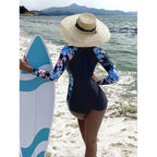 Damen Langarm-Badeanzug mit floralem Design R&B