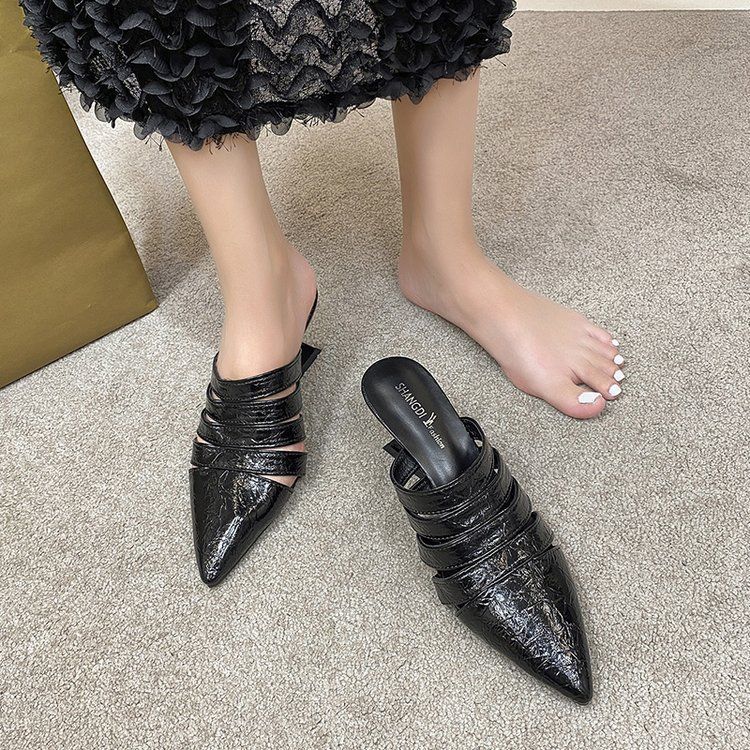 Damen elegante Sling Mules mit geometrischem Design R&B