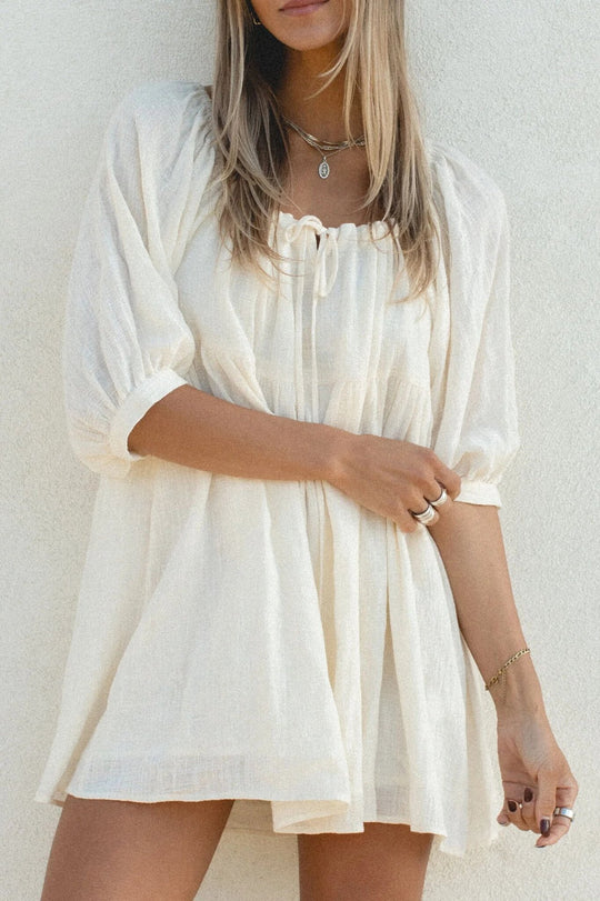 Damen luftiges Strandkleid mit raffiniertem Schnürdesign R&B