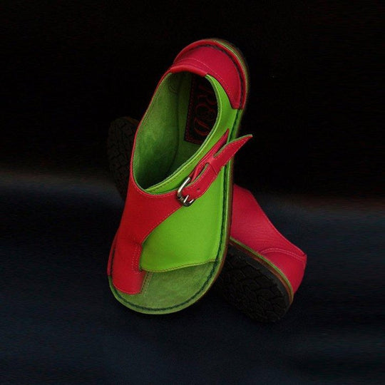 Damen Komfortable Zehensteg-Sandalen mit verstellbarem Riemen und anatomischem Fußbett R&B
