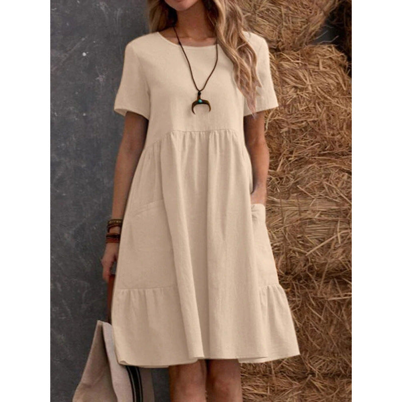 Damen Midikleid mit lockerer Passform und praktischen Taschen R&B