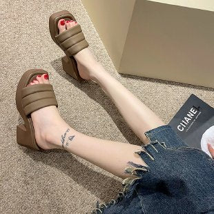 Damen Plateausandalen mit breiten Riemen R&B